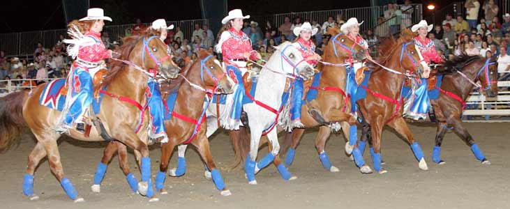 Mary & Tina (far right) founders of The Dream Weavers Rodeo Drill Team